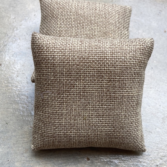 Two natural jute miniature pillows. 3 inch square. - Picture 4 of 5